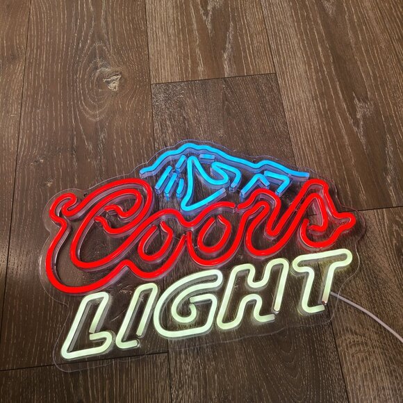 Coors Light Sign - Light Up Faux Neon Coors Light Beer Sign - Picture 7 of 10